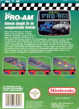 R.C. Pro-Am (Europe) (Rev 1) box cover back